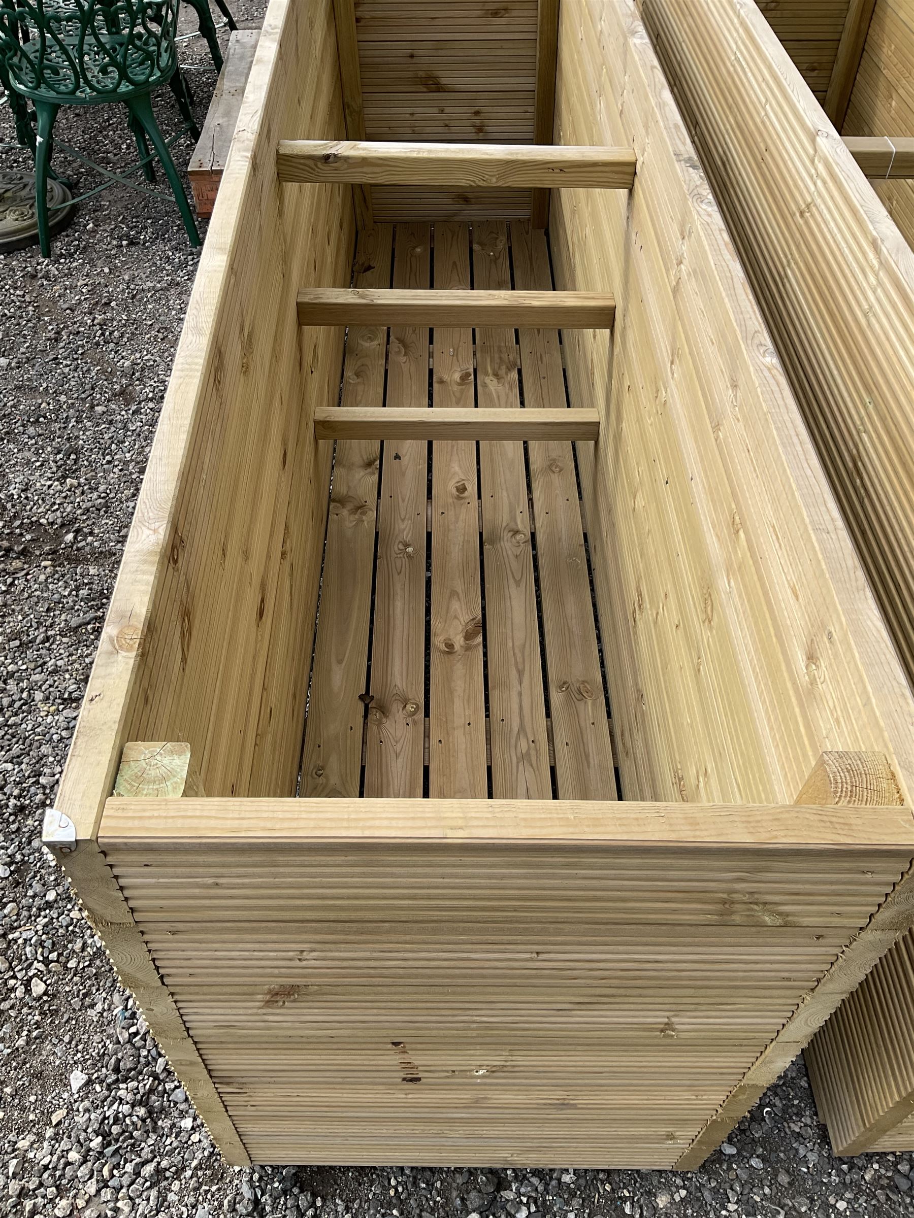 Large Ruby rectangular tantalised timber planters - Image 7 of 10