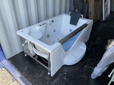 Jacuzzi bath with surround glass panels