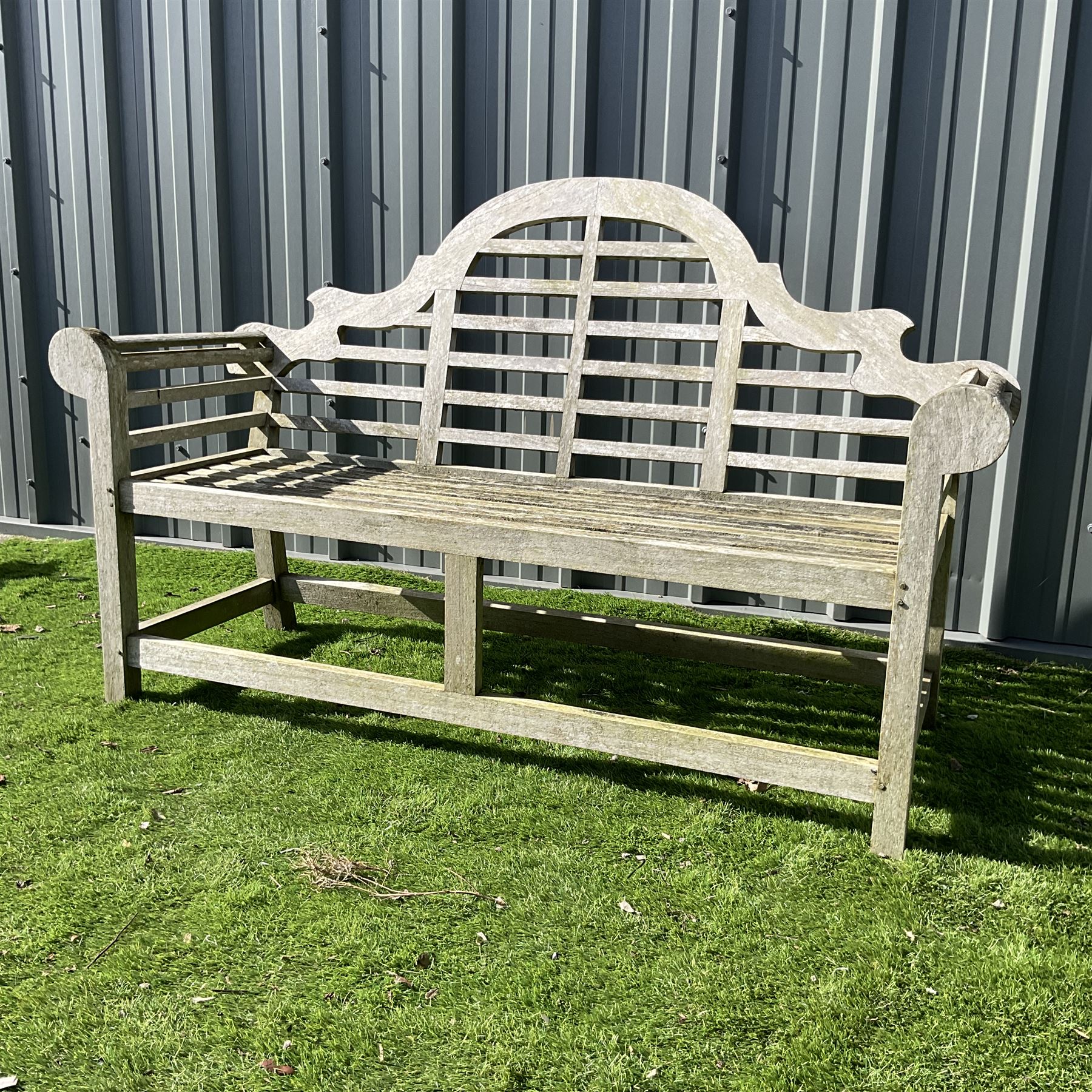Teak Lutyens style garden bench