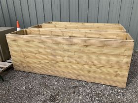 Large Ruby rectangular tantalised timber planters