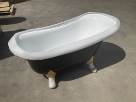 Roll top slipper Fiberglass bath with chrome gold lion paw legs