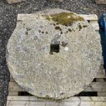 Large 19th century circular mill-stone wheel