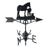 Wall mounting weathervane with Blacksmith and horse finial