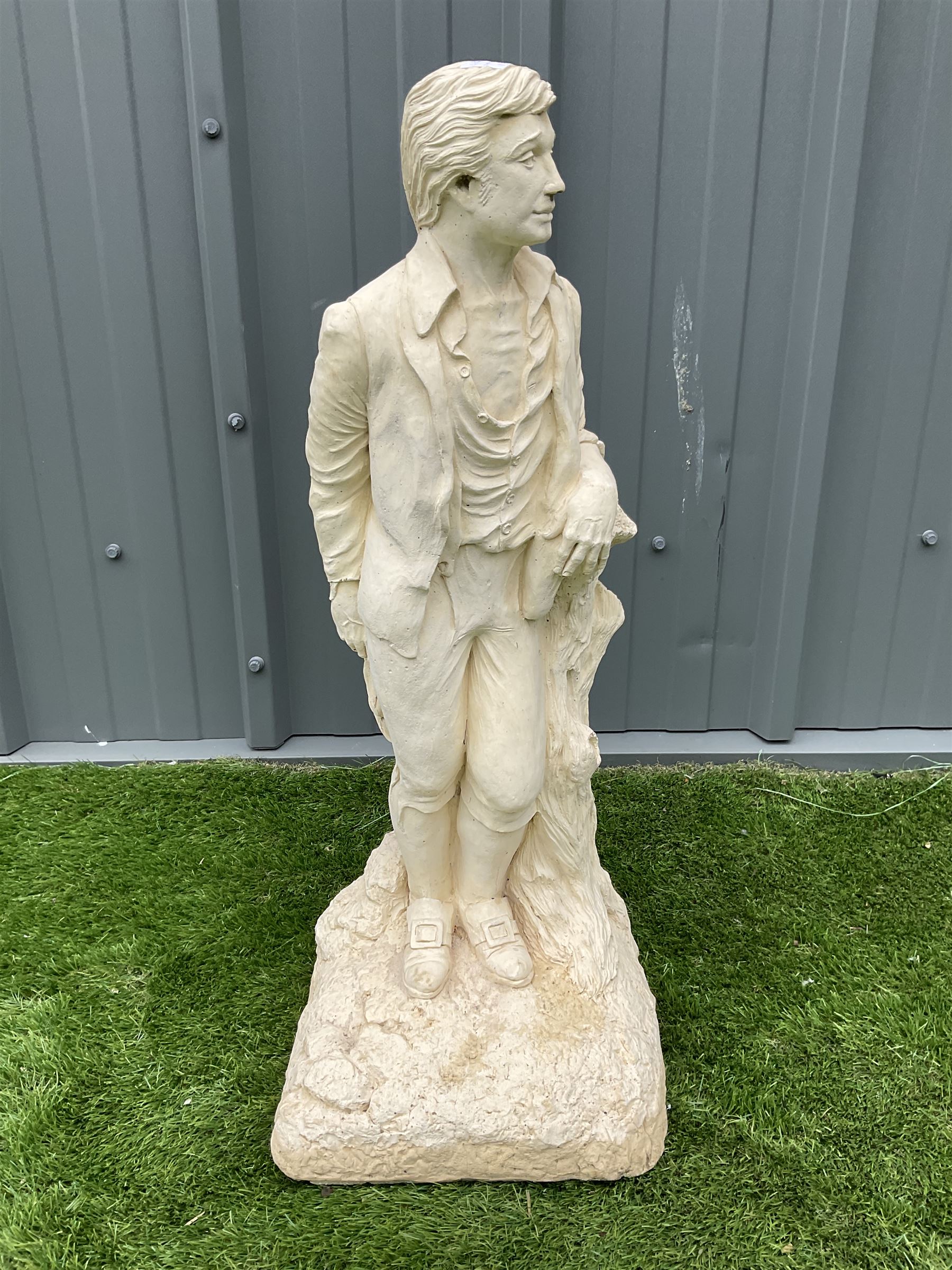 Cast stone gentleman figure