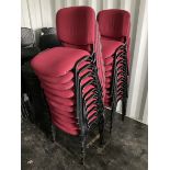Red fabric and painted black metal conference chairs (20)