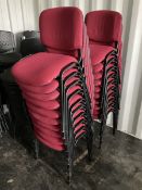 Red fabric and painted black metal conference chairs (20)