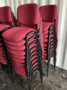 Red fabric and painted black metal conference chairs (20)