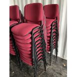 Red fabric and painted black metal conference chairs (20)