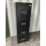 Metal filing cabinet with four drawers
