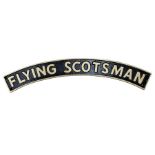 Cast iron Flying Scotsman arched railway type sign