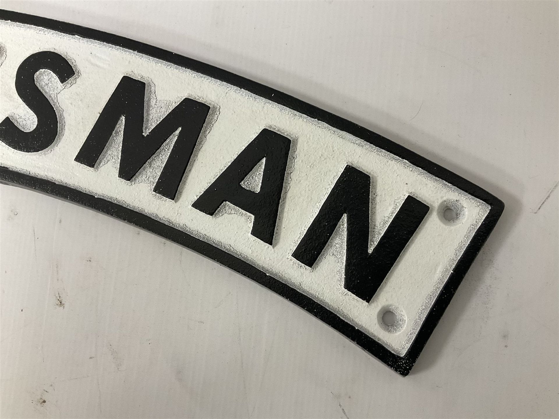 Cast iron Flying Scotsman arched type railway sign - Image 8 of 8