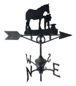 Wall mounting weathervane with Blacksmith and horse finial