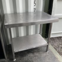 Small stainless steel preparation table