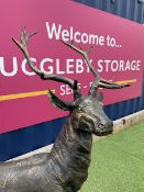 Bronzed cast iron life-size garden or indoor Stag