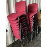 Red fabric and painted black metal conference chairs (20)