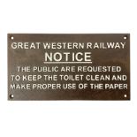 Western Railway Notice type cast iron sign