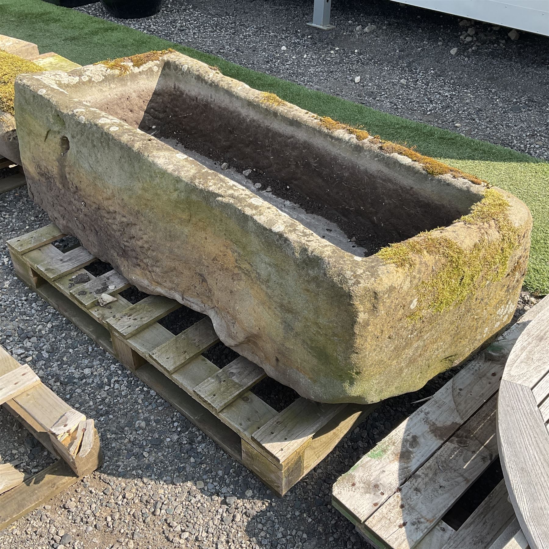 19th century large carved stone trough - Image 3 of 4