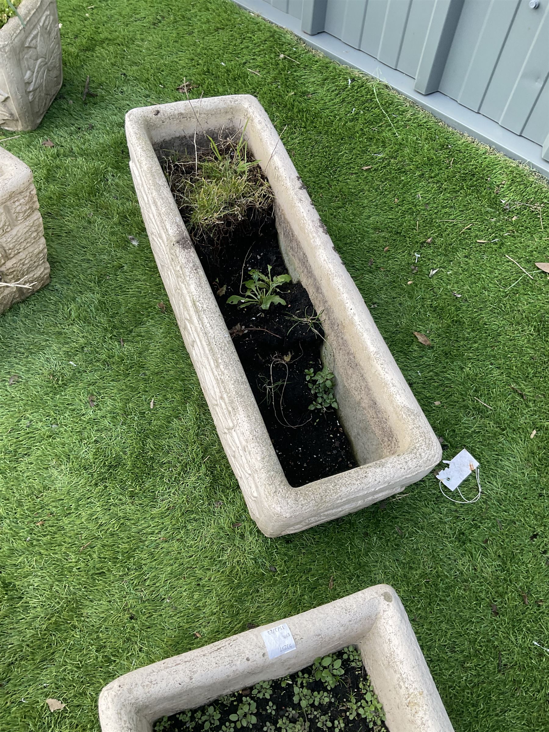 Rectangular and square cast stone planters (7) - THIS LOT IS TO BE COLLECTED BY APPOINTMENT FROM DUG - Image 2 of 3