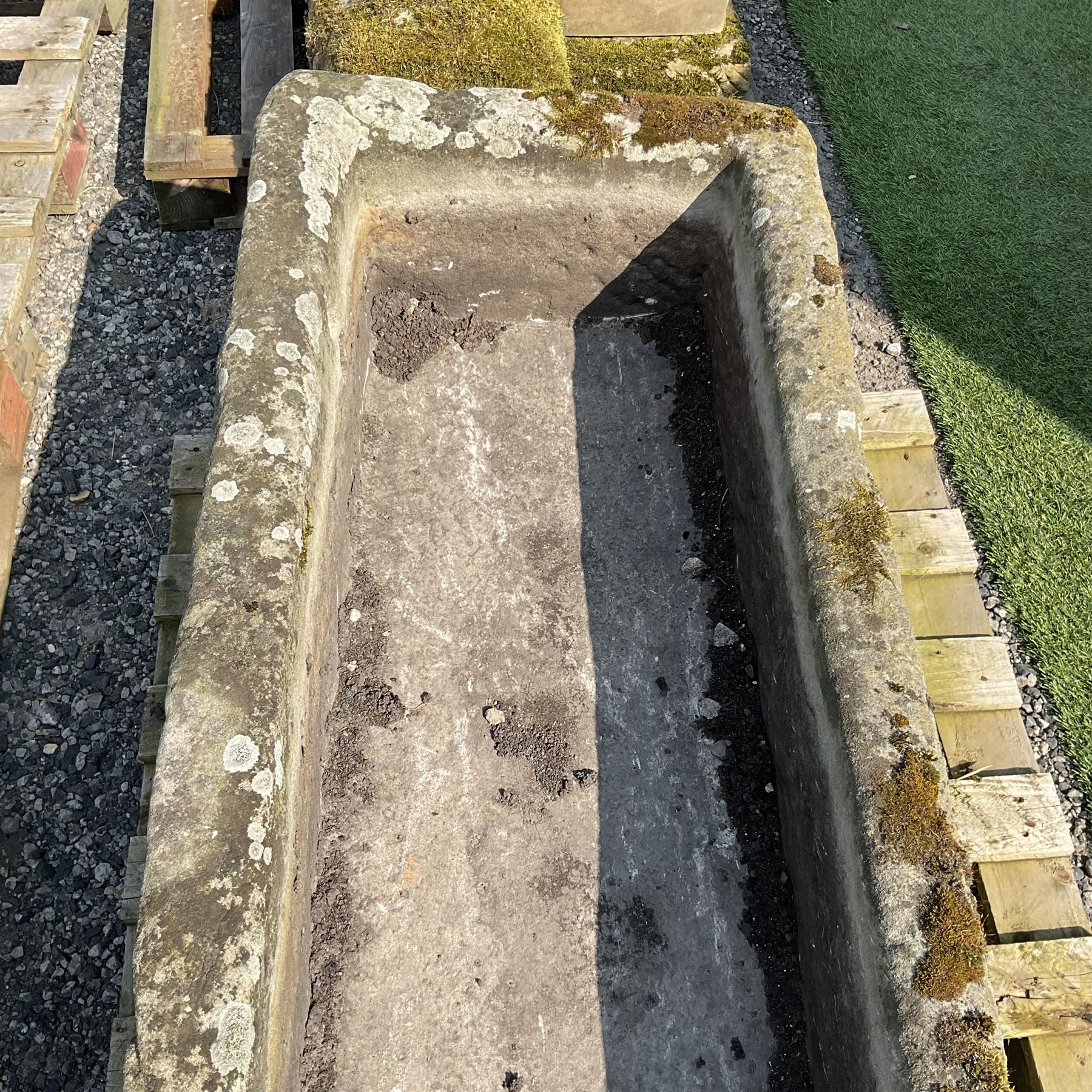 19th century large carved stone trough - Image 2 of 4