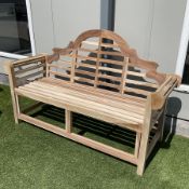 Lutyens style solid teak garden bench