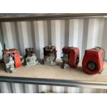 Five vintage lawnmower engines