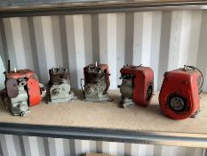 Five vintage lawnmower engines