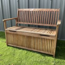 FSC teak garden bench with storage box