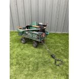 Garden trolley with gardening tools