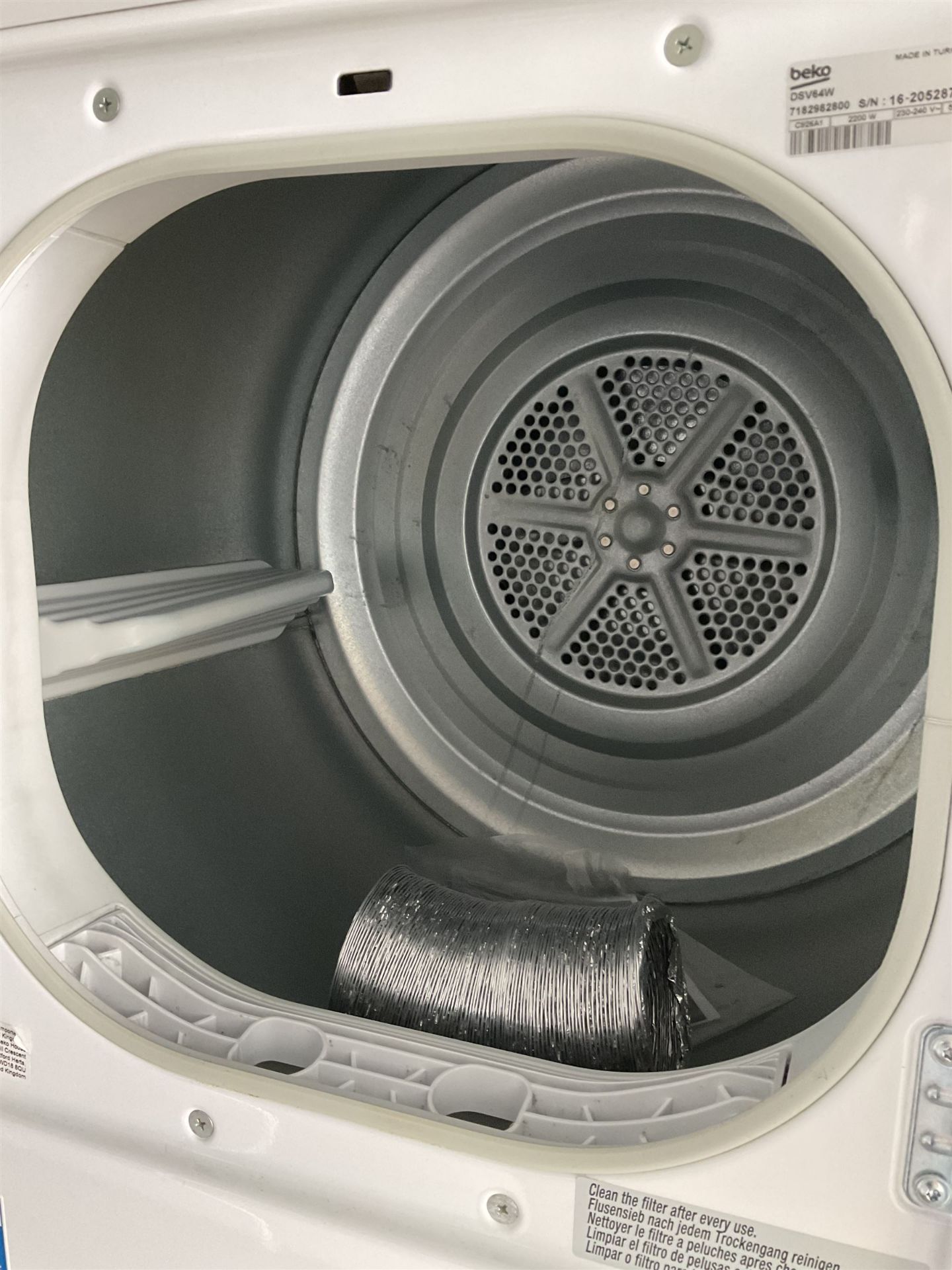 Beko DSV64W 6kg vented tumble dryer - Image 3 of 3