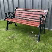 Cast iron and wood slatted garden bench