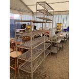 Steel mesh five tier shelving unit