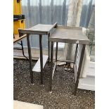 Two small stainless steel preparation tables