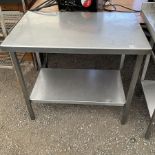 Small commercial stainless steel two tier preparation table