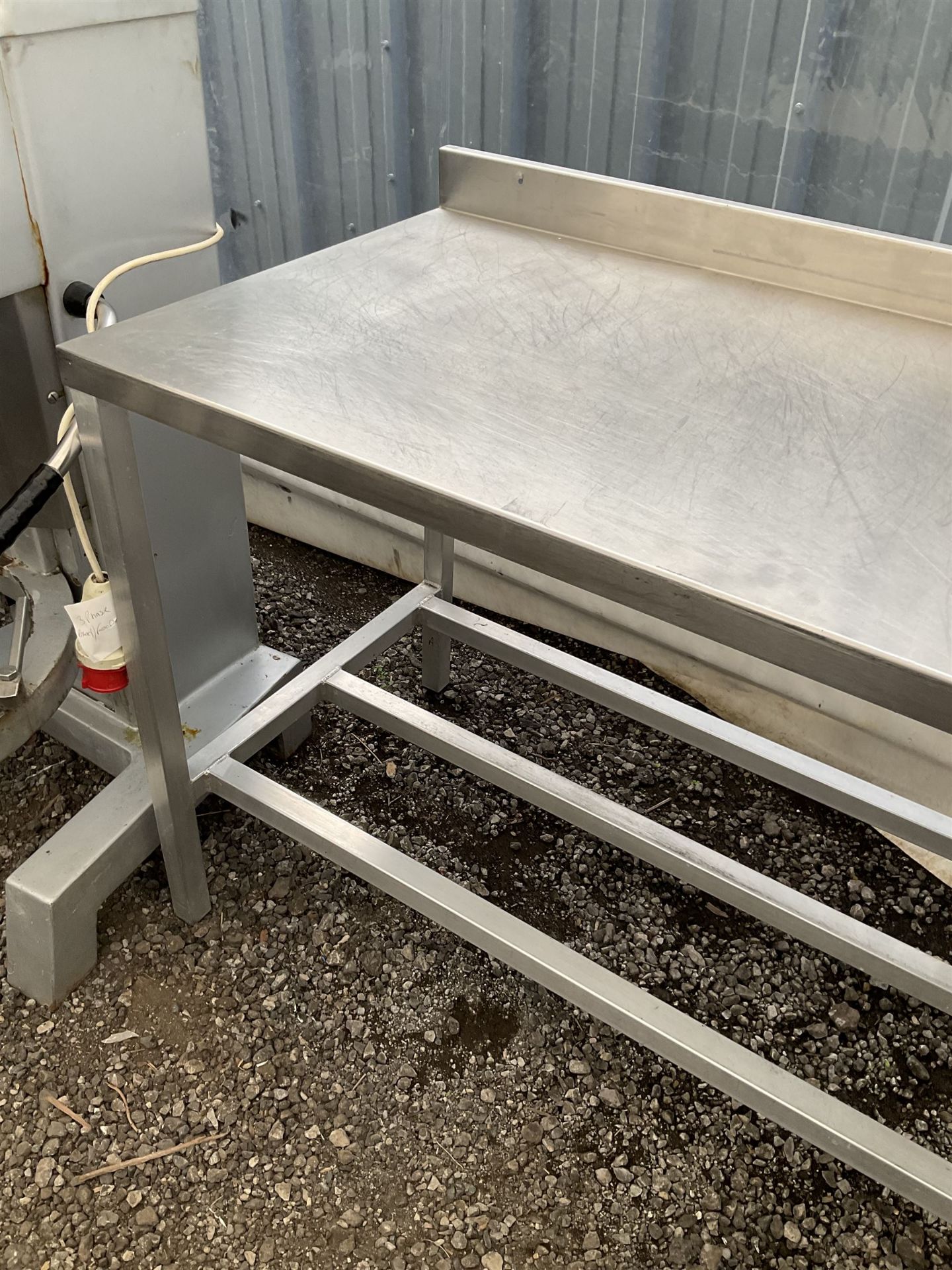 Aluminium framed preparation table with stainless top - Image 3 of 3