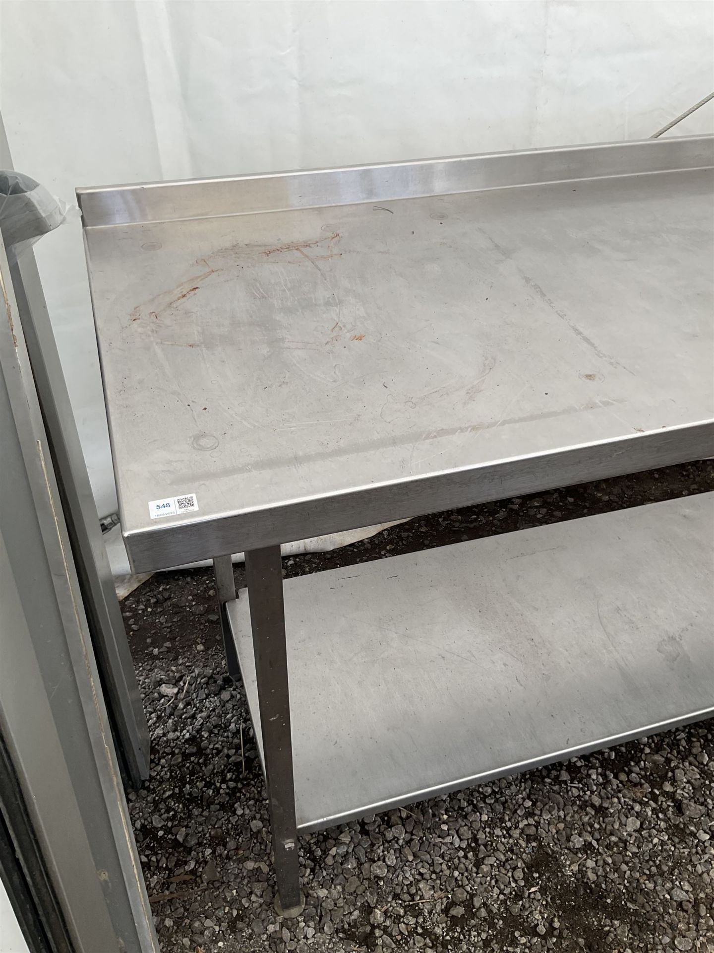Large stainless steel two tier preparation table - Image 2 of 4