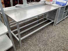 Aluminium framed preparation table with stainless top