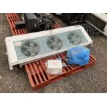 Hitec single phase 3 fan walk in freezer unit with control unit and compressor (parts numbered 2). L