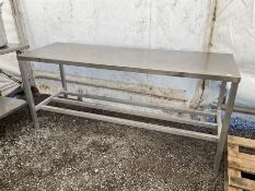 Aluminium framed commercial stainless steel preparation table