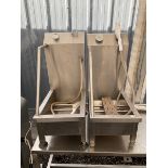Pair of stainless hot and cold steel foot/boot wash sinks stations