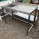 Commercial stainless single sink and drainer