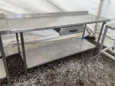 Stainless steel two tier preparation table