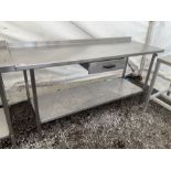 Stainless steel two tier preparation table