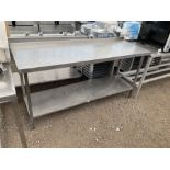 Stainless steel two tier preparation table