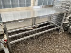 Aluminium framed preparation table with stainless top