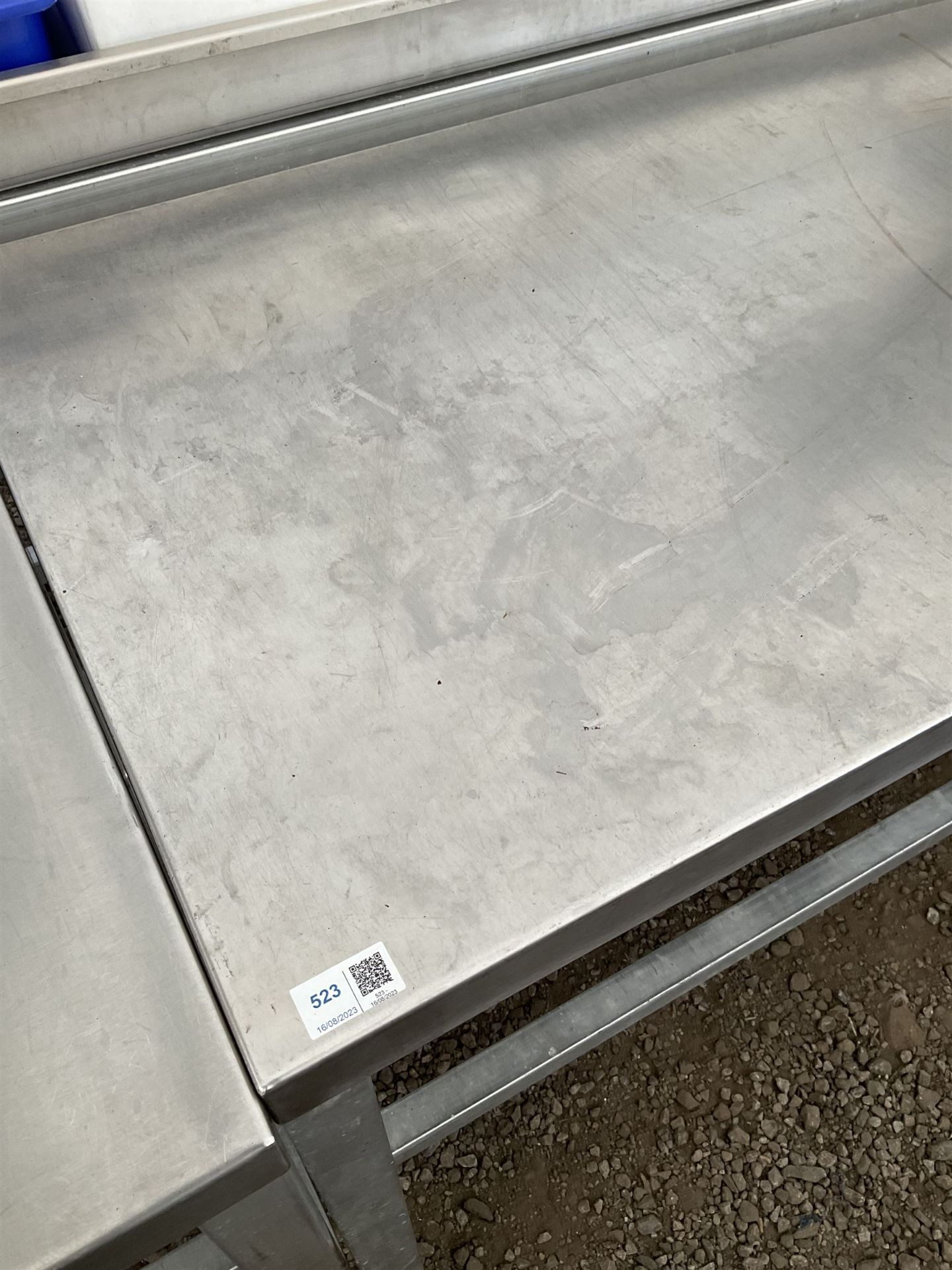 Aluminium framed preparation table with stainless steel top - Image 3 of 3