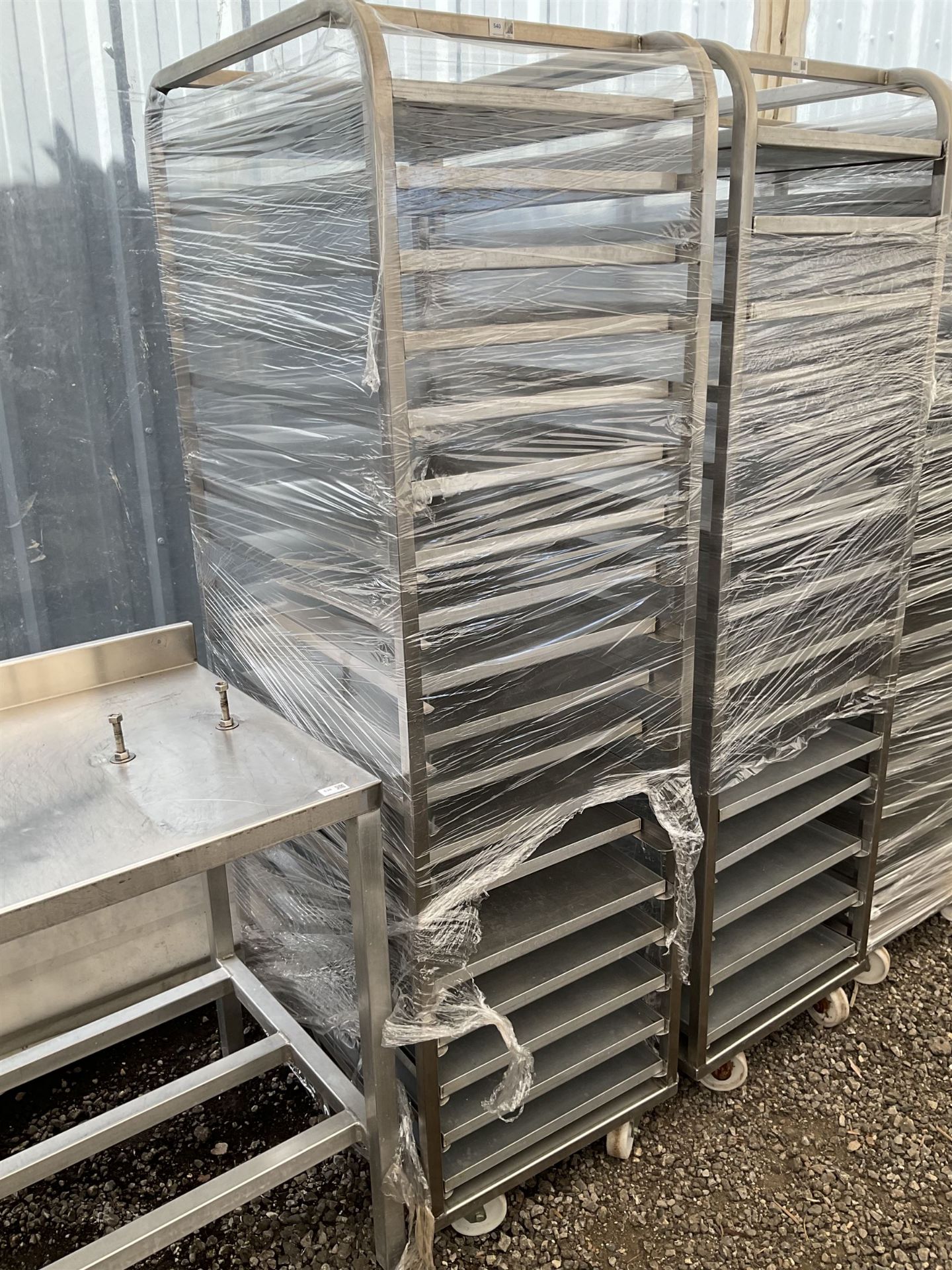 Stainless steel commercial tray rack trolley