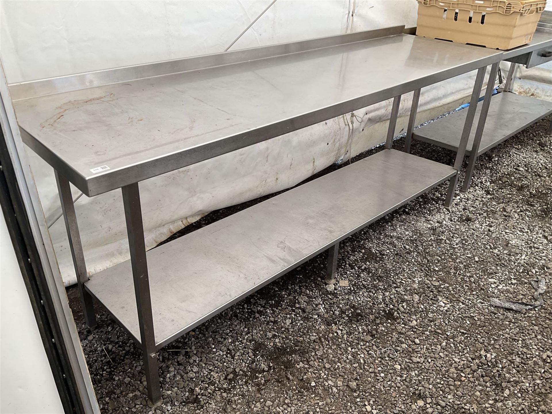 Large stainless steel two tier preparation table