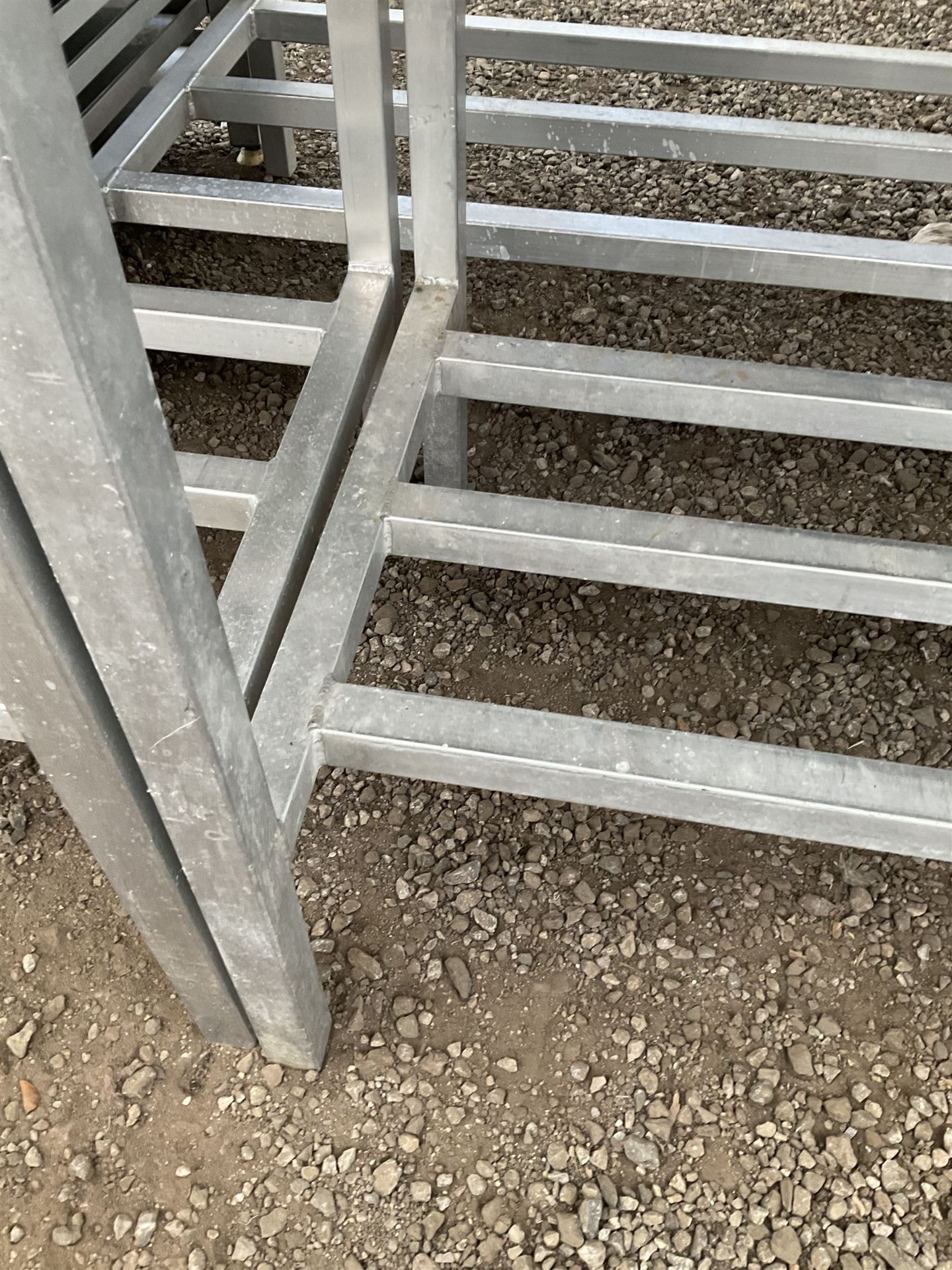 Aluminium framed preparation table with stainless steel top - Image 2 of 3