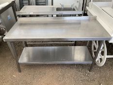 Stainless steel two tier preparation table - movement in legs