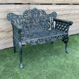 Victorian design heavy cast iron garden bench